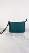 Load image into Gallery viewer, Coach 1941 Soho with Tea Roses in Smooth Dark Turquoise Teal Green Leather - Crossbody Bag Wristlet Clutch - Coach 21037
