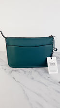 Load image into Gallery viewer, Coach 1941 Soho with Tea Roses in Smooth Dark Turquoise Teal Green Leather - Crossbody Bag Wristlet Clutch - Coach 21037
