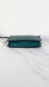 Coach 1941 Soho with Tea Roses in Smooth Dark Turquoise Teal Green Leather - Crossbody Bag Wristlet Clutch - Coach 21037