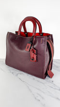 Load image into Gallery viewer, Coach 1941 Rogue 31 in Oxblood Pebble Leather with Red Suede Lining Satchel Handbag - Coach 38124
