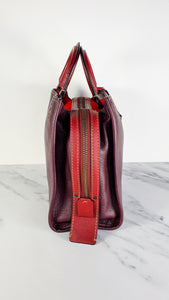 Coach 1941 Rogue 31 in Oxblood Pebble Leather with Red Suede Lining Satchel Handbag - Coach 38124