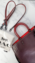 Load image into Gallery viewer, Coach 1941 Rogue 31 in Oxblood Pebble Leather with Red Suede Lining Satchel Handbag - Coach 38124
