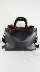 Coach 1941 Rogue 36 in Black Pebble Leather with Honey Suede Shoulder Bag - Coach 54556