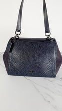 Load image into Gallery viewer, Coach Faye in Dark Blue Navy Mixed Leather &amp; Suede Flap Bag Turnlock Tophandle Crossbody - Coach F22348
