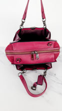 Load image into Gallery viewer, Coach Dreamer in Dark Berry Purple Plum Cerise Magenta Leather and Suede - Handbag Coach 38847
