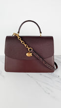 Load image into Gallery viewer, Coach Parker Tophandle Carryall in Oxblood Burgundy Colorblock with Snakeskin Details - Handbag Crossbody Bag Coach 73969
