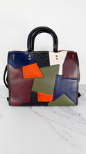Load image into Gallery viewer, RARE Coach 1941 Rogue 31 in Black with Patchwork and Orange Suede Colorblock Handbag Coach 54552
