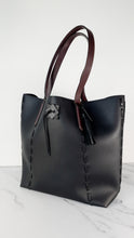 Load image into Gallery viewer, Coach Tote 34 in Black and Brown Leather with Whipstitch &amp; Tassle Detail - Bag Handbag Coach 37084
