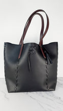 Load image into Gallery viewer, Coach Tote 34 in Black and Brown Leather with Whipstitch &amp; Tassle Detail - Bag Handbag Coach 37084
