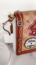 Load image into Gallery viewer, Limited Edition Coach x Keith Haring Riley with Embellishments in Signature &amp; Saddle Brown - Charms, Rexy, Crystals, Rivets, Tea Roses - Coach 31071
