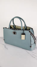 Load image into Gallery viewer, Coach 38717Coach Mason Carryall in Sage Pale Blue Green Smooth Leather with Snakeskin - Coach 38717

