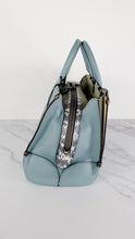Load image into Gallery viewer, Coach Mason Carryall in Sage Pale Blue Green Smooth Leather with Snakeskin - Coach 38717
