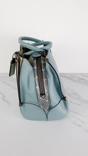 Load image into Gallery viewer, Coach Mason Carryall in Sage Pale Blue Green Smooth Leather with Snakeskin - Coach 38717
