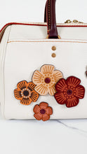 Load image into Gallery viewer, Coach 1941 Rogue Satchel in Chalk with Honey Suede and Customized Tea Roses - Barrel Bag Coach 86857
