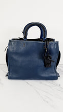 Load image into Gallery viewer, Coach 1941 Rogue 31 Prussian Blue Western Whiplash Whipstitch with Black Suede Lining - Satchel Handbag Coach 58122
