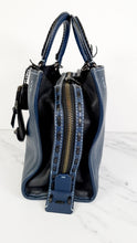 Load image into Gallery viewer, Coach 1941 Rogue 31 Prussian Blue Western Whiplash Whipstitch with Black Suede Lining - Satchel Handbag Coach 58122
