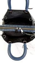 Load image into Gallery viewer, Coach 1941 Rogue 31 Prussian Blue Western Whiplash Whipstitch with Black Suede Lining - Satchel Handbag Coach 58122
