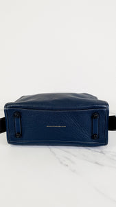 Coach 1941 Rogue 31 Prussian Blue Western Whiplash Whipstitch with Black Suede Lining - Satchel Handbag Coach 58122