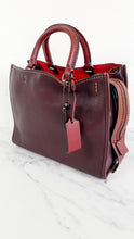 Load image into Gallery viewer, Coach 1941 Rogue 31 in Oxblood Pebble Leather Red Suede Lining Satchel Handbag - Coach 38124
