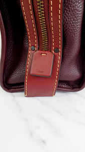 Coach 1941 Rogue 31 in Oxblood Pebble Leather Red Suede Lining Satchel Handbag - Coach 38124
