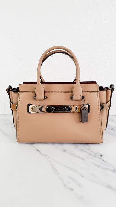 Coach Swagger 27 in Beechwood Glovetanned Leather with Link Detail - Coach 21351