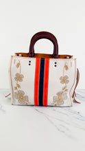 Load image into Gallery viewer, Coach 1941 Rogue 31 in Chalk with Western Embroidery Flowers &amp; Varsity Stripe - Satchel Handbag Coach 57230
