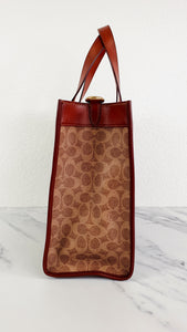 Coach Field Tote In Signature Canvas With Big Apple Skyline New York Saddle Brown - Bag Handbag Coach C0769