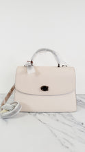Load image into Gallery viewer, Coach Parker 32 Tophandle Carryall in Chalk Colorblock Beechwood with Snakeskin Details &amp; C Chain - Handbag Exotic Crossbody Bag Coach 73969
