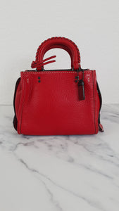 Coach Rogue 17 in 1941 Red Pebble Leather with Oxblood Suede Lining - Crossbody Mini Bag