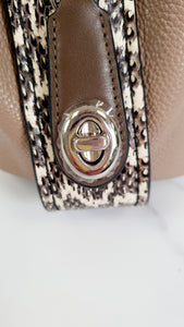 Coach Edie 31 in Stone Taupe with Genuine Snakeskin Colorblock Pebble Leather - Shoulder Bag Coach 57670
