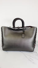 Load image into Gallery viewer, Coach 1941 Rogue Tote Bag With Links in Graphite Metallic Grey Smooth Leather Handbag Shoulder Bag - Coach 26887
