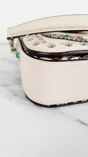 Load image into Gallery viewer, Coach Page Shoulder Bag in Chalk Smooth Leather With Western Rivets and Snakeskin - Crossbody Bag Handbag - Coach 86731
