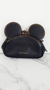 Disney x Coach Minnie Ears Clutch Wristlet in Black Glovetanned Leather - Coach 65794