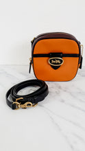 Load image into Gallery viewer, Coach 1941 Kat Camera Bag in Mustard Yellow Mixed Leathers With Horse &amp; Carriage Buckle - SAMPLE BAG Crossbody Bag - Coach 88224
