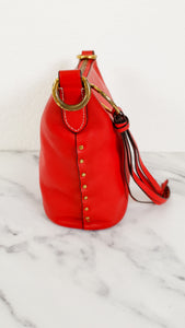 Coach 1941 Mini Duffle 12 Bag in Red smooth Glovetanned Leather with Zip Top & Border Rivets- Crossbody bag - Coach 32880
