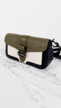 Load image into Gallery viewer, Coach Georgie Shoulder Bag in Colorblock Pebble Leather Kelp Green, Black &amp; Chalk - Army green Coach 6019
