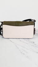 Load image into Gallery viewer, Coach Georgie Shoulder Bag in Colorblock Pebble Leather Kelp Green, Black &amp; Chalk - Army green Coach 6019
