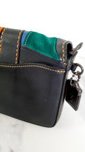 Load image into Gallery viewer, Coach 1941 Dinky Crossbody Bag With Varsity Patchwork Leather &amp; Suede in Black, Green, Blue &amp; Tan - Coach 54540
