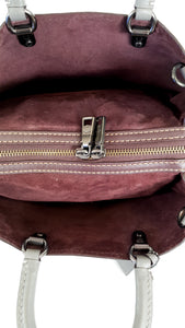 Coach 1941 Rogue 31 in Heather Grey Pebbled Leather with Oxblood Suede Sides Colorblock - Satchel Handbag - Coach 23755