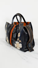 Load image into Gallery viewer, Coach 1941 Rogue 31 in Black with Western Embroidery Flowers &amp; Varsity Stripe - Satchel Handbag Coach 57230
