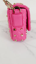 Load image into Gallery viewer, Versace Vanitas Medea Baroque Quilted Hot Pink Studded Shoulder Bag with Medusa Tassel - Handbag Flap Bag
