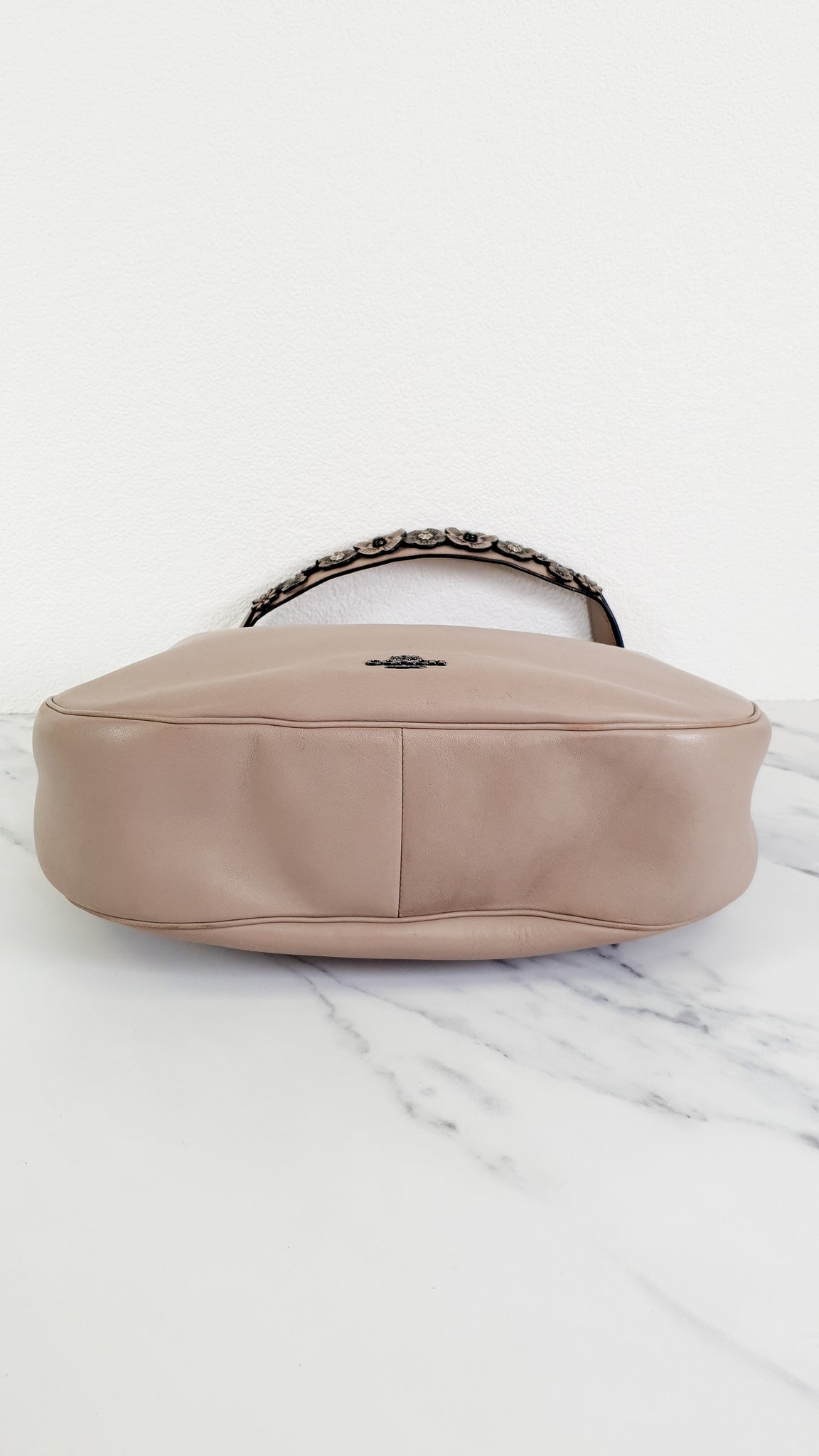 Coach Nomad Hobo in Grey Birch Taupe Willow with Tea Rose Details