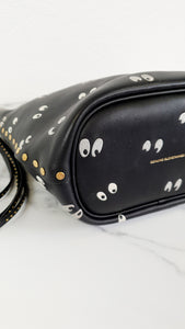 Disney x Coach Duffle 20 Bucket Bag with Spooky Eyes - Dark Fairytale Black Smooth Leather Crossbody Bag -  Coach 32925