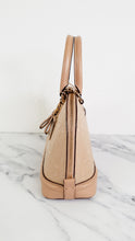Load image into Gallery viewer, Coach Mini Sierra Satchel in Beechwood Signature Embossed Patent Leather - Beige Sand Handbag - Domed Satchel - Coach F55450

