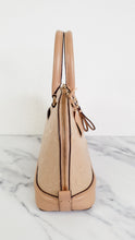 Load image into Gallery viewer, Coach Mini Sierra Satchel in Beechwood Signature Embossed Patent Leather - Beige Sand Handbag - Domed Satchel - Coach F55450
