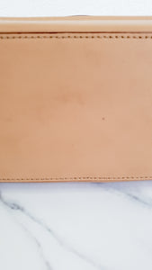 Coach Mini Sierra Satchel in Beechwood Signature Embossed Patent Leather - Beige Sand Handbag - Domed Satchel - Coach F55450