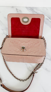 Coach Lex Small Flap Bag in Signature Debossed Patent Leather in Blush Pink - Crossbody Bag Shoulder Bag - Coach F22292