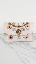 Load image into Gallery viewer, Coach Parker With Tea Rose Cutout in Chalk Smooth Leather With Tea Rose Turnlock - White Shoulder Bag Flap Bag - Coach 25160
