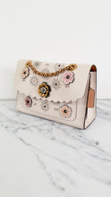 Load image into Gallery viewer, Coach Parker With Tea Rose Cutout in Chalk Smooth Leather With Tea Rose Turnlock - White Shoulder Bag Flap Bag - Coach 25160
