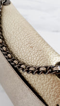 Load image into Gallery viewer, Coach Parker 18 in Signature Canvas With Tea Rose Turnlock, Border Rivets, Snakeskin Detail &amp; Metallic Leather - Shoulder Bag Crossbody Bag Champagne Platinum Beige - Coach 39680
